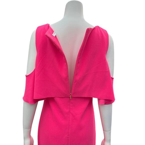 Trina Turk Pink Cold Shoulder Ruffle Shift dress Womens size 8 - Picture 5 of 13